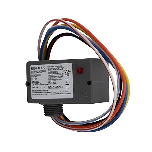 Functional Devices Rib RIB21CDC Enclosed Pre-Wired Relay 120V to 277V - Poueer