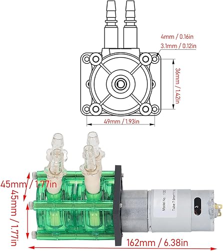 Pump, BPT Green Shell Pipe Double Head Low Noise Oxidation Large for Fine Chemicals (DC24V) - Poueer