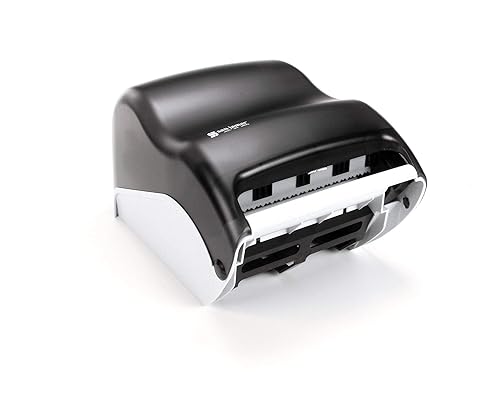 San Jamar Tear-N-Dry Classic Paper Towel Dispenser with Touchless Dispensing for Bathroom, Kitchens, Restaurants, And Cafeterias, Plastic, 10 Inches, Black Pearl - Poueer