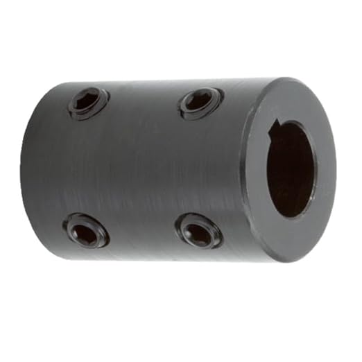 SUMMIT COLLARS Brand RC-112-KW-4H Solid Rigid Coupling | Black Oxide Plated Mild Steel Rigid Coupling, RC-112-KW4H@90° | 1-1/8' Bore With 2-1/8' Outside Diameter | 3' Length | 3/8'-16 x 1/2' Set Screw - Poueer