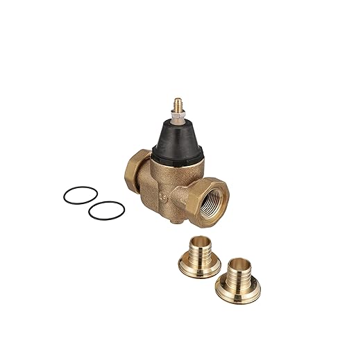 Watts LFN45B Series 3/4' Lead-Free Cast Copper Silicon Alloy Water Pressure Reducing Valve, Double Union Solder Inlet and Outlet, Elastomer Disc, Adjustable Pressure 25 to 75 psi, Maximum 400 psi - Poueer