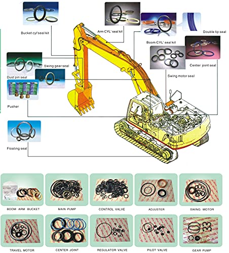 2438U1172R500 Bucket Cylinder Seal Kit Fits Kobelco SK300IV SK300-4 - Poueer
