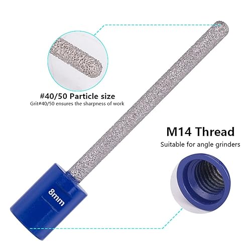 M14 Diamond Milling Bit 4/6/8mm Milling Tile Marble Concrete Hole Saw Masonry Drilling Crowns Construction Tools 1Pcs(25x4) - Poueer