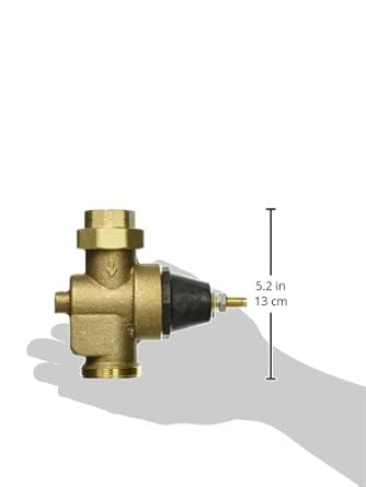 Watts LFN45B Series 3/4' Lead-Free Cast Copper Silicon Alloy Water Pressure Reducing Valve, Double Union Solder Inlet and Outlet, Elastomer Disc, Adjustable Pressure 25 to 75 psi, Maximum 400 psi - Poueer