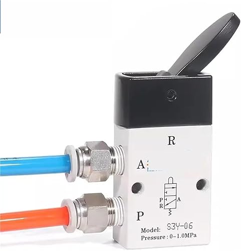AirTAC Original Mechanical Valve S3Y-M5/S3Y-06/S3Y-08 Rocker Control Manual Valve Pneumatic Switch Valves(S3Y-M5 6MM) - Poueer