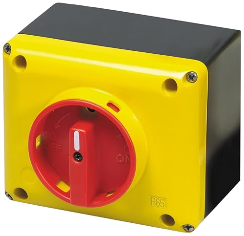 ASI SQ032003BC10 Enclosed Rotary Disconnect Switch, Yellow/Red - Poueer