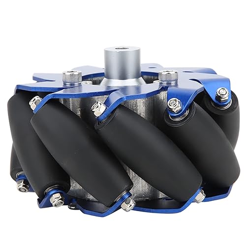 Mecanum Wheels, Left Mecanum Wheel Robot Metal Wheel 4in Mecanum Wheel Left Aluminum with TPU Rubber Rollers Industrial Robot Accessories - Poueer