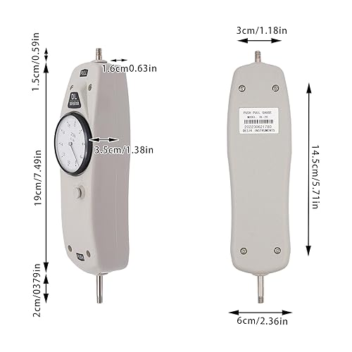 Push Pull Force Gauge, 1000lbs Digital Force Gauge Force Tester, Force Meter Dynamometer Push Pull Gauges for School Teaching Mechanics, Load Test and Insertion Force Or Destructive Experiments - Poueer