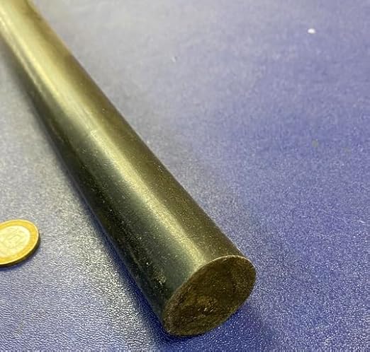 Black Neoprene Rubber Round Rod 75A 1.25' (1-1/4') Diameter x 36' Length 1 pc - Poueer