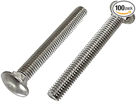 1/4'-20 X 3' Stainless Steel Square Neck Carriage Bolts (Box of 100) - Poueer