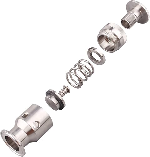DERNORD Sanitary Adjustable Pressure Vacuum Relief Valve Safety Valve SS304 1.5” Tri-Clamp - Poueer