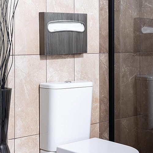 Toilet Seat Cover Dispenser - Enhanced Anti-Fingerprint Coating, HighQuality Stainless Steel, Wall-Mounted for Commercial Bathrooms - Holds 250 Seat Covers - Gold - Poueer