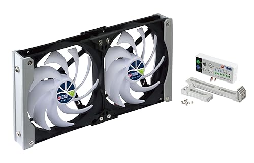 TITAN- 12V DC IP55 Waterproof Double Rack Mount Ventilation Cooling Fan with Timer and Speed Controller- TTC-SC20 (90mm) - Poueer
