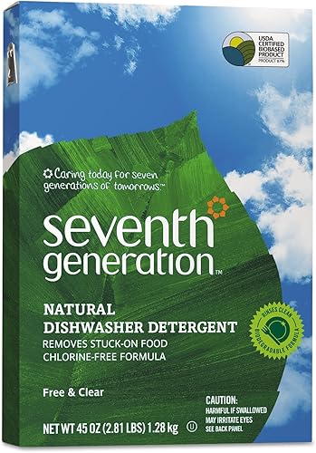 Seventh Generation SEV 22150 Natural Automatic Dishwasher Powder, Free and Clear, 45 oz. Box (Pack of 12) - Poueer
