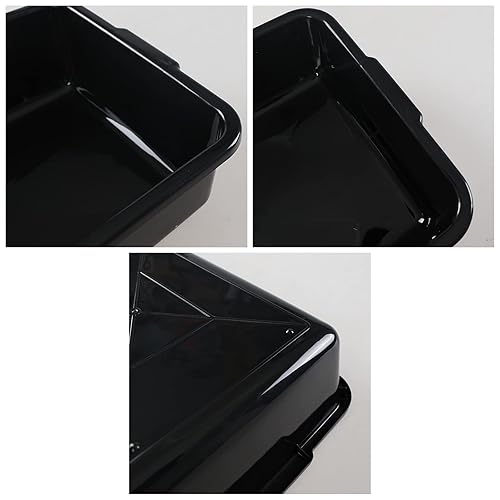 32 L Large Commercial Bus Box, 4-Pack Plastic Utility Bus Tub, Black - Poueer