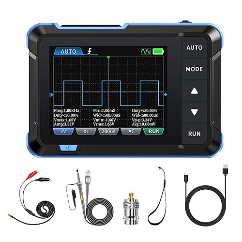 DSO153 2 in 1 Handheld Oscilloscope Signal Generator, 2.8” Digital Oscilloscope Kit, 5MSa/s Sampling Rate 1MHz Bandwidth, 0-10KHz Adjustable Signal Generator - Poueer