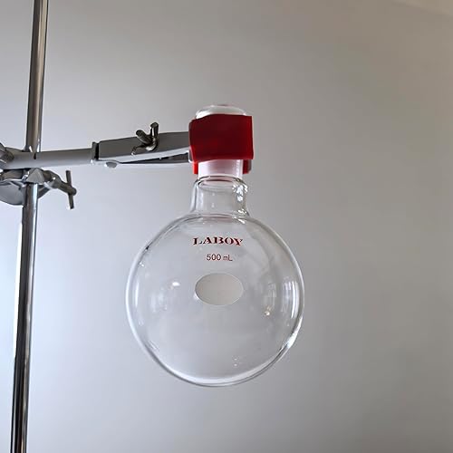 Laboy Glass 1000mL Single Neck Round Bottom Boiling Flask Heavy Wall with 24/40 Joint Heating Reaction Receiving Flask Organic Chemistry Lab Glassware - Poueer