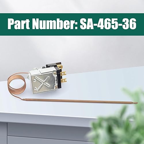 YUXIVCNE Upgraded SA-465-36 Electric Griddle Thermostat Control SA-100-450 Compatible With Star Max Griddle 2T-Z5958 MFG 2T-Z5958 MFG Z5958 Thermostat Replacement for AllPoints 46-1368, Temp 100-450F - Poueer