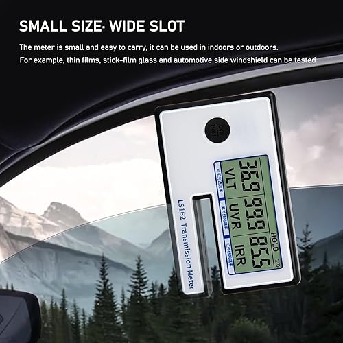 Portable Solar Tester Meter, Digital Window Tint Meter Filmed Glass Tester UV IR Rejection Meter Spectrum Tester IR 950nm UV 365nm VR 550nm LS162 - Poueer