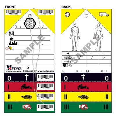 Met Tag Triage Tag, Standard Field 50/Pack - Poueer