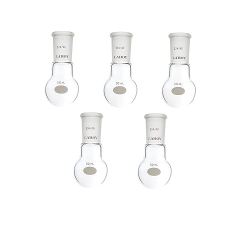 Laboy Glass 1000mL Single Neck Round Bottom Boiling Flask Heavy Wall with 24/40 Joint Heating Reaction Receiving Flask Organic Chemistry Lab Glassware - Poueer