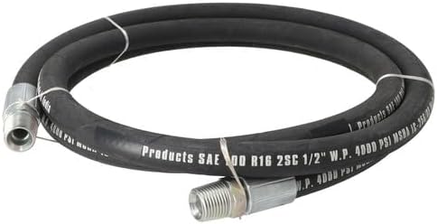 All States Hydraulic Hose 96' x 1/2' with 1/2' NPT Rigid Male Ends fits Hydraulics 407441R1 45A596 45A5962 81C96 82C96 8NP96 H412M96 H41-2M-96 H422M96 H42-2M-96 TY3014 TY3035 - Poueer