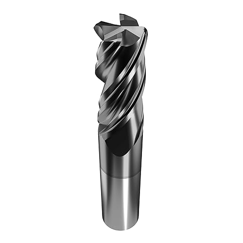 GM34R4030WF Gorilla High Performance GMX-35 Coated Carbide End Mill, Radius End, 4 Flute, Weldon Flat, 3/4' Diameter, 1-1/2' LOC, 4' OAL, 0.030' Radius - Poueer