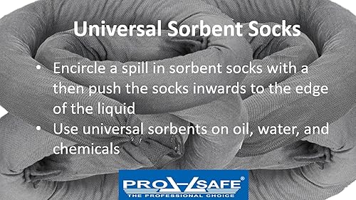 Universal Sorbent Maximum Spill Containment Socks: 40 Pack, 48'' Long x 3'' Diameter - Poueer