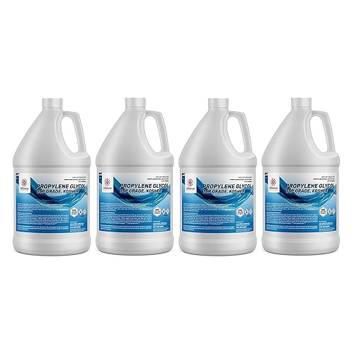 Propylene Glycol - USP Grade - Certified Food and Pharmaceutical Grade - 4 Gallon Case - Premium Humectant, Fog Machine Fluid, Humidors & Antifreeze Solutions - 100% Pure, Alcohol-Free - Poueer