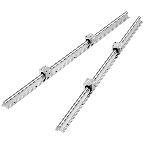 Linear Rail Slide SBR20-1500mm (2 PCS) and 4 PCS 4SBR20UU Bearing Blocks, Linear Bearing CNC Kit for Automated Machines DIY Project and Equipment - Poueer