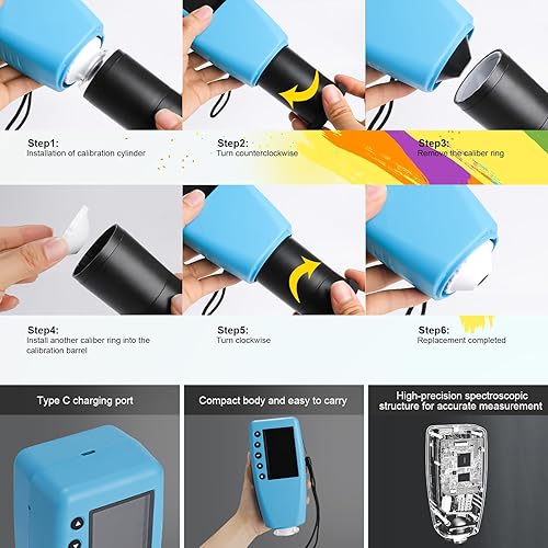 Portable Color Analyzer Digital Precise - Colorimeter for Display Calibration,8mm Colorimetro,Difference Meter Tester,Color Analyzer with Black and White Calibration Function - Poueer
