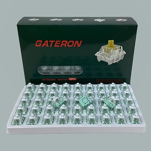 GATERON Magnetic Emperor Switches for Magnetic Gaming Keyboard, Linear/20mm Longer Spring/Pre-lubed/Freely Setting Pre-Travel Key Switches(90p) - Poueer