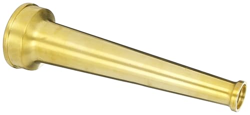 Dixon Valve & Coupling BN25F Brass Fire Equipment, Plain Hose Nozzle, 2-1/2' NST (NH), 12' Length, 1' Orifice - Poueer