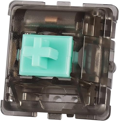 DUROCK Linear Switches, Creamy Green Stem L2 Linear 62g Switch, 5 Pins Smooth Lubed Mechanical Keyboard Switches (DUROCK L2 Smokey 62g, 90pcs) - Poueer