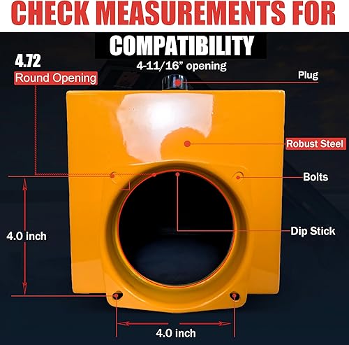 Dump Trailer Pump Replacement 24 Quart 6 Gallons Steel Reservoir (To insure proper fit check dimensions.) (ST06GS) - Poueer