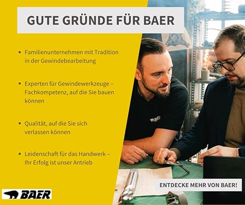 BAER Tap G 1/8 x 28 HSSG - Cutting Tap Form D - G(BSP) 1/8 x 28 - Tap, Pipe Thread - Machine Tap - Pipe Tap - Poueer