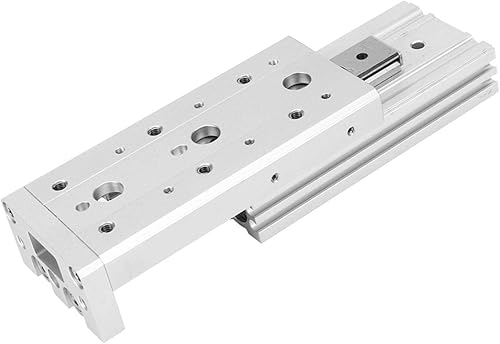 Guide Rail Cylinder, MXS12 Pneumatic Guide Rail Cylinder Double-Shaft Slide Guiding Pneumatic Air Cylinder High Accuracy Mini Pneumatic Cylinder M5×0.8 for Textile Industry, 50mm Stroke - Poueer