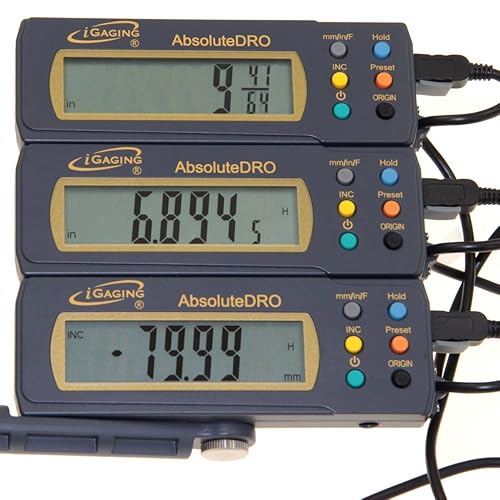 iGaging 3 Piece Set 6', 12', 24' Absolute Digital Readout DRO Stainless Steel Super High Accuracy w/Remote Reading - Poueer