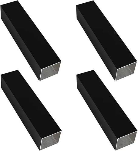 Black Aluminum Square Tubing 4Pcs 25mm x 25mm x 800mm Long Wall Thickness 1mm, 4 Pack 1 inch 1' Aluminum Square Tube Black Color 1 x 1 x 0.04 x 31.5' inch (Appr) - Poueer