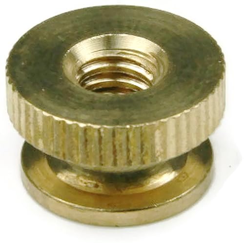 Knurled Thumb Nut Brass - 8/32 (7/16 Dia x 5/16 Thick) Qty-100 - Poueer
