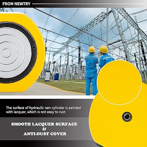 NEWTRY 20T Low Profile Hydraulic Jack Porta Power Kit + CP-180 Manual Hydraulic Hand Pump, Industrial Mini Hydraulic Cylinder, Stroke 0.47” - Poueer