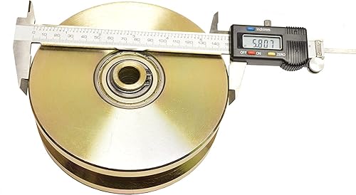 JM Steel 6' V Groove Wheel with Double Bearing Sliding Gate 5000 Pound Roller Slide, Screw, Bolt, Nut, Flat Washer and Tension Washer. 2 Units, 1 Pair. - Poueer