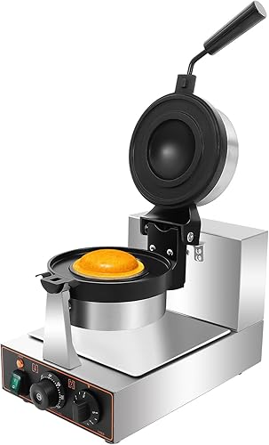 Commercial Electric Burger Maker Machine, 1.2KW Stainless Steel Press Baking Machine, Hamburger Waffle Maker Sandwich Press with Time & Temperature Control for Home Kitchens Breakfast Shops Schools - Poueer
