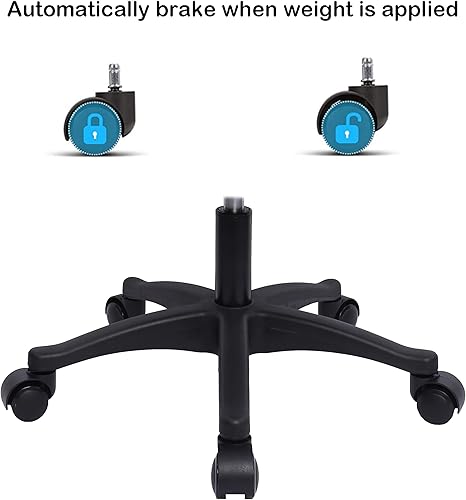 17' Table Height Adjustable Round Seat Stool Heavy Duty Ship and Built Within 24 Hours, Spa, Medical, Lab, Cleanroom, Blue (Self-Braking Casters) - Poueer