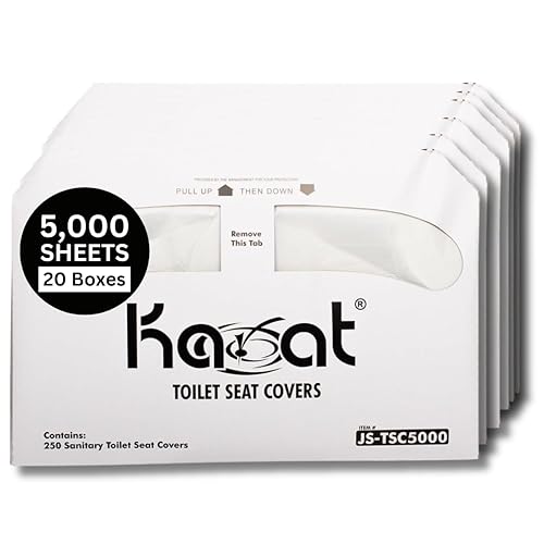 Karat Disposable Toilet Seat Covers, 250/Pack, 20 Packs/Case, Half-Fold Dispenser, Recycled, Commercial - Poueer