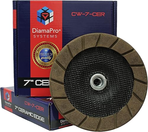 Ceramic Edge Threaded 7 Inch Ceramic Concrete Grinding Cup Wheel Grinding, Preparation, & Removing Coating (30 Grit) - Poueer