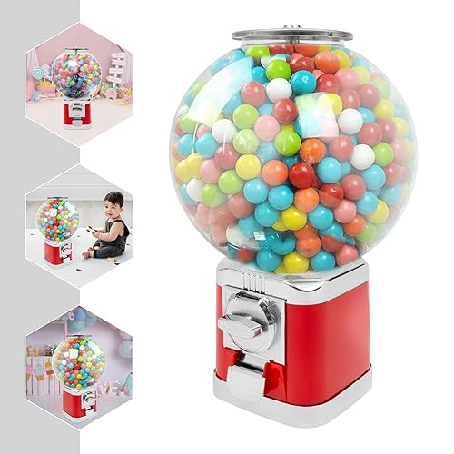 Capsule Vending Machine Candy Machine Dispenser for Business Toy Vending Machine Dispenser Lockable Candy Gumball Dispenser Machine Prize Machine Twister Ball Dispenser (White) - Poueer