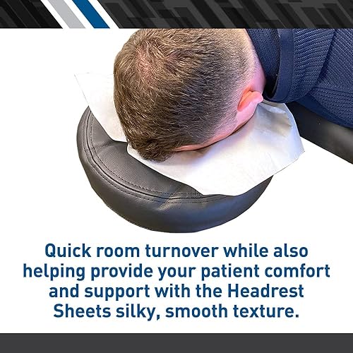 BodyMed Premium Headrest Paper Sheets – with Slit – Disposable Medical Face Barrier – Exam Paper Sheets – Case of 1,000 – 12-inch x 12-inch – White - Poueer