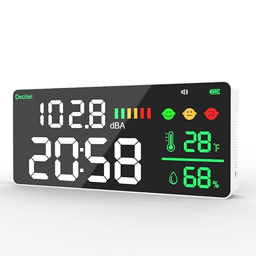 Precision Sound Level Meter, BTMETER Digital Decibel Tester for 30~130 dB Noise Volume Measurement with A/C Fast/Slow Weighting, Large Backlight Display BT-882A Decibel Reader - Poueer