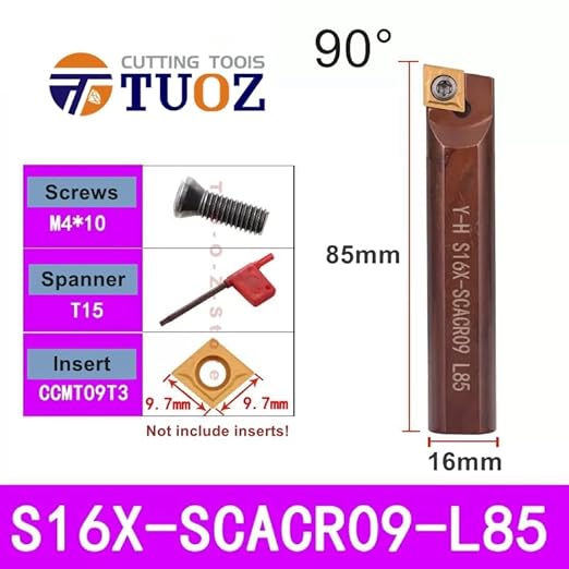 1Pcs S14X S16X SCACR SCBCR SCMCN SCACL SCBCL 06 09 L35 L45 L55 L65 L75 L85 L95 12mm 14mm 16mm CNC Turning Tools Toolholder Bar(S14X-SCACR09-L65) - Poueer